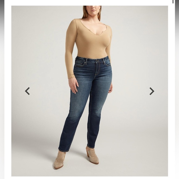 Silver Jeans Co. Suki Mid-rise Straight Leg Jeans Indigo Size 16 - Picture 1 of 13